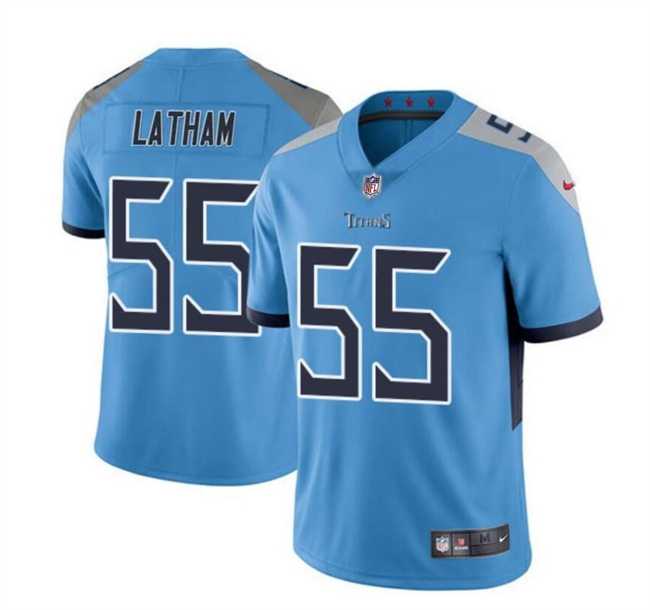 Men & Women & Youth Tennessee Titans #55 JC Latham Blue 2024 Draft Vapor Limited Stitched Jersey->tennessee titans->NFL Jersey